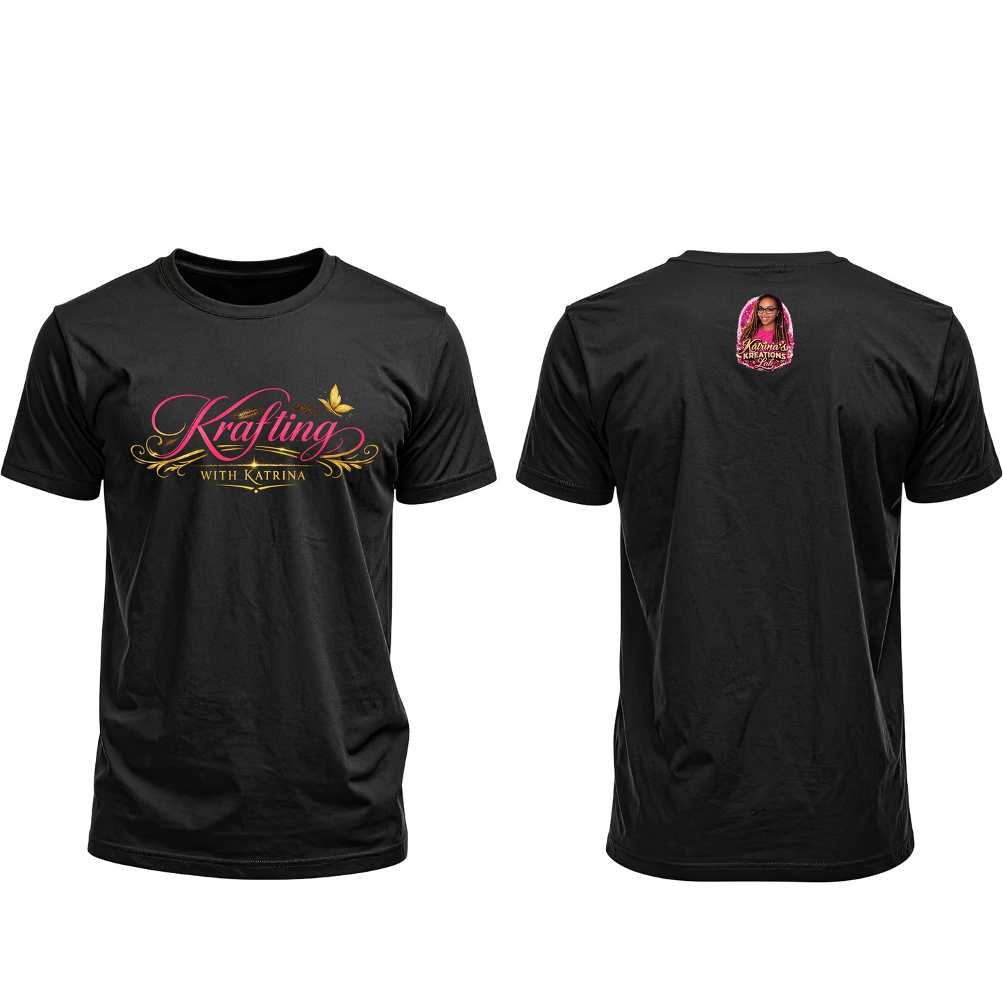 Krafting with Katrina Black Graphic T-Shirt, Branded Crafter Tee