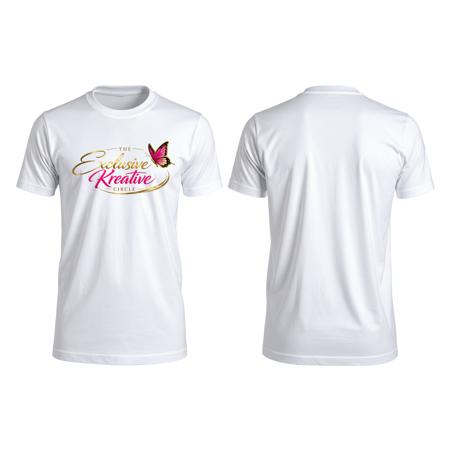 The Exclusive Kreative Circle White Graphic T Shirt, Butterfly Crafter Tee