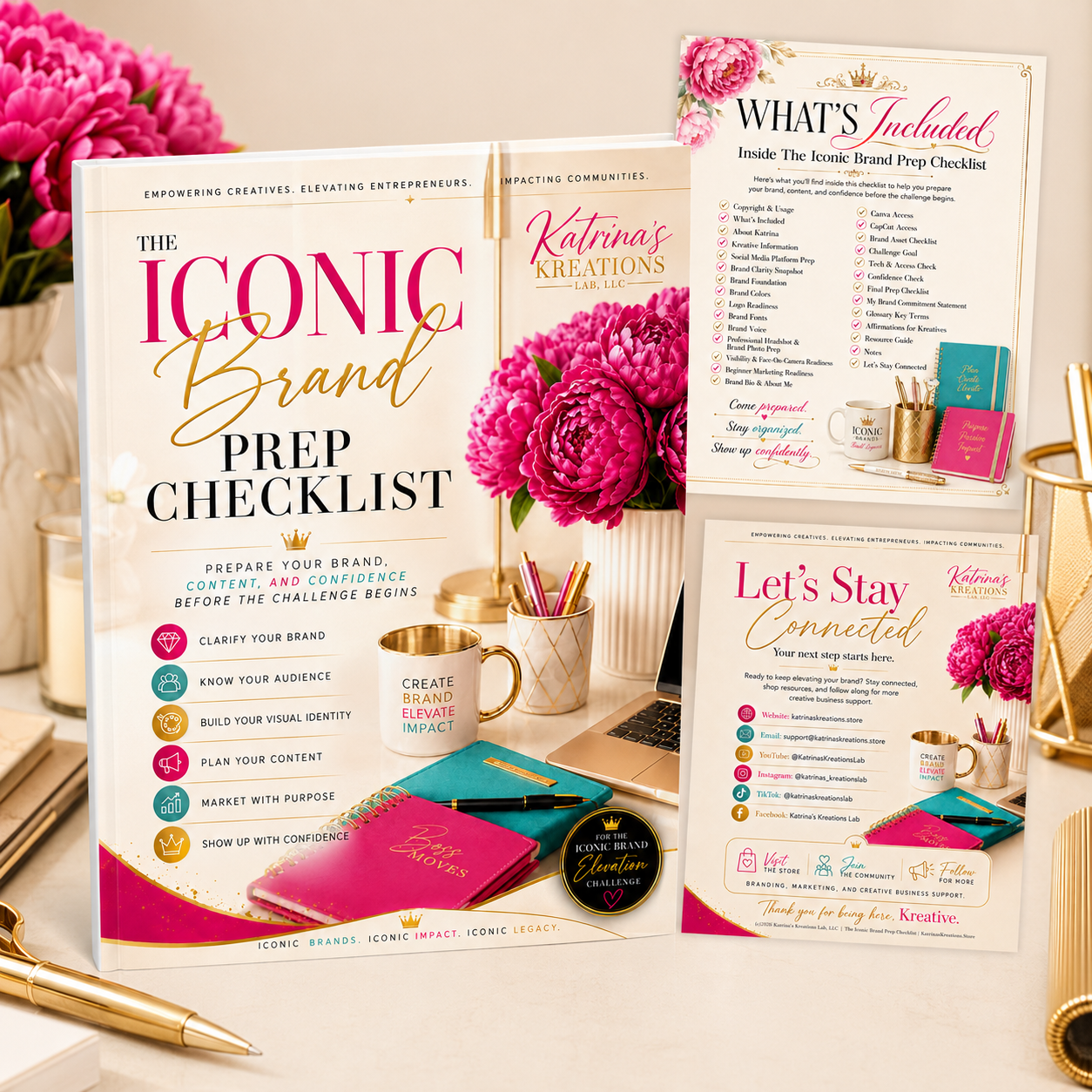 The Iconic Brand Prep Checklist | Beginner Branding & Marketing Workbook for Kreatives