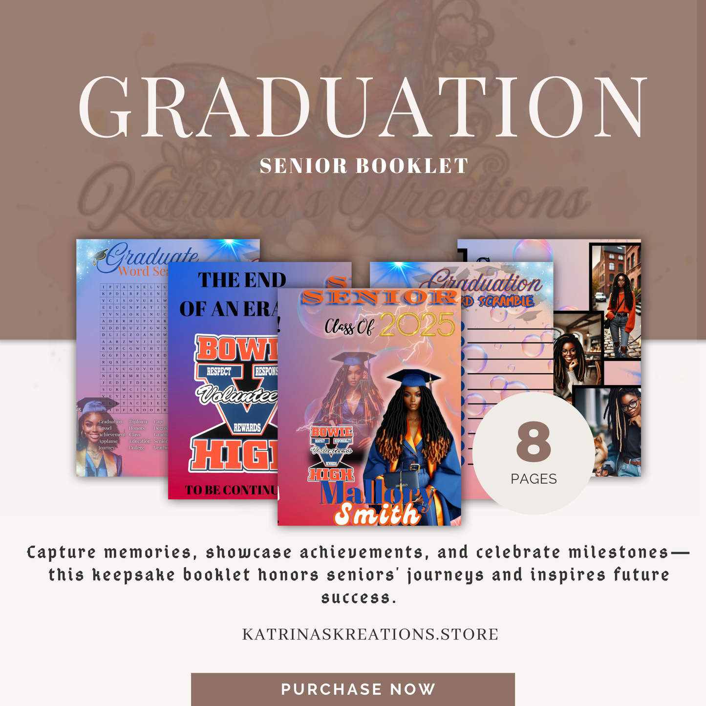 Senior Spotlight: Custom 8-Page Graduation Memory Booklet (Minimum Order of 6)