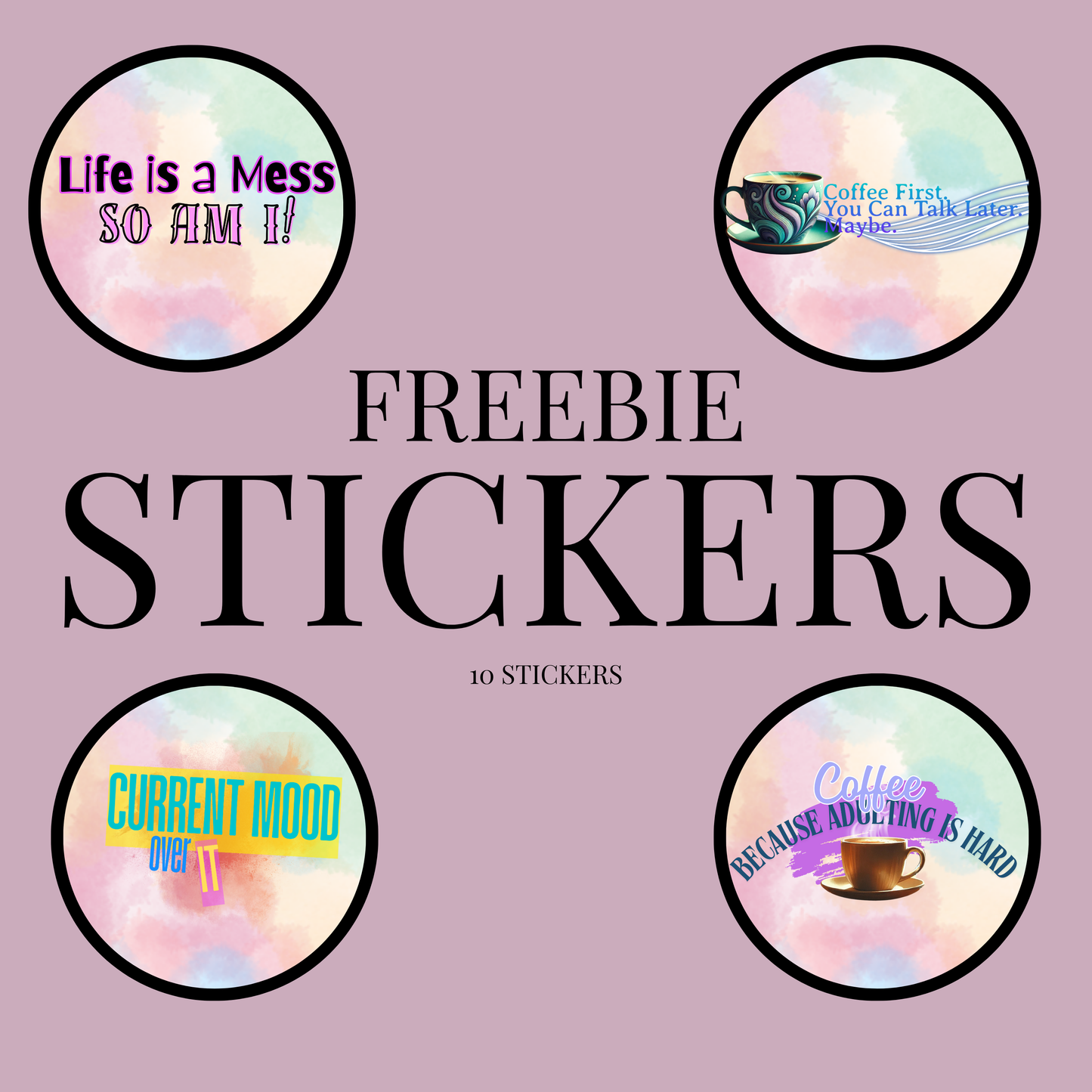 FREE 10 PNG Digital Stickers – Instant Download! 