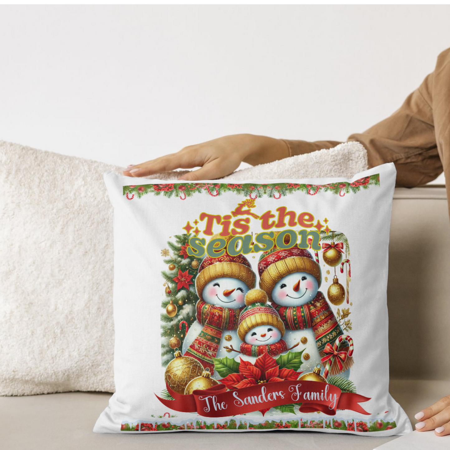 Editable Sublimation Christmas Pillowcase Design | PNG Download for Crafters