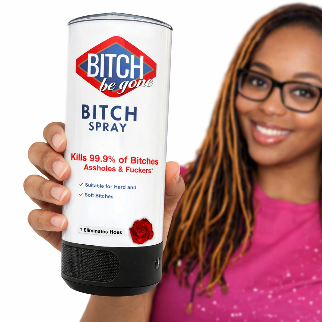 Custom 20oz Bitch Be Gone “Bitch” Spray Tumbler with Bluetooth Speaker, Funny Novelty Insulated Cup