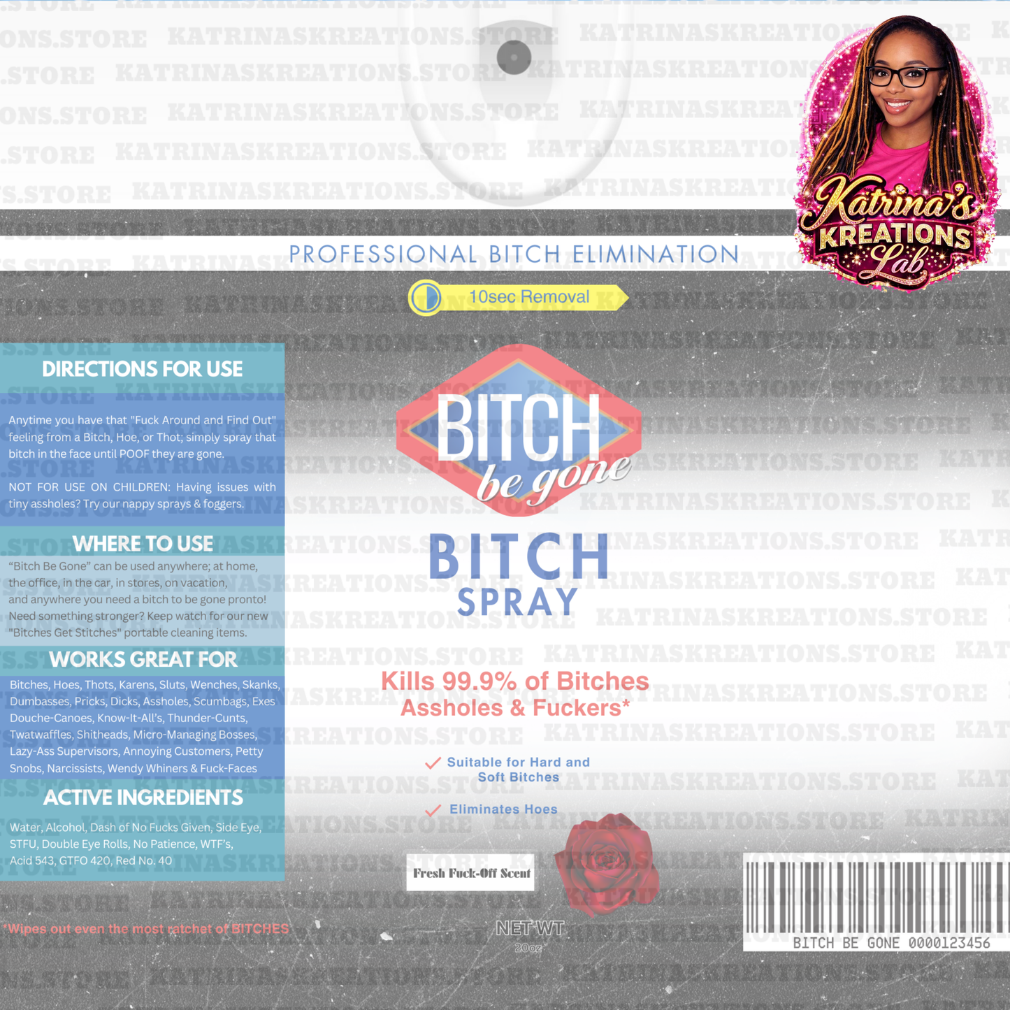 Custom 20oz Bitch Be Gone “Bitch” Spray Tumbler with Bluetooth Speaker, Funny Novelty Insulated Cup