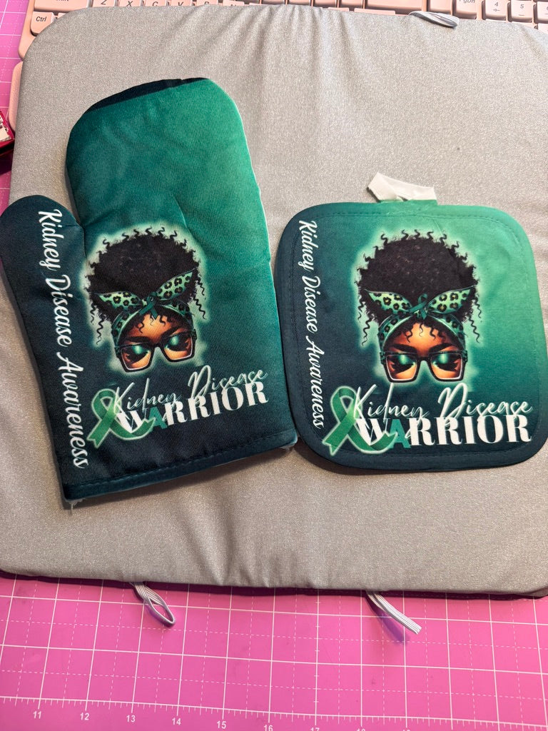 Custom Sublimated Oven Mitt & Pot Holder Combo | Designed Your Way!