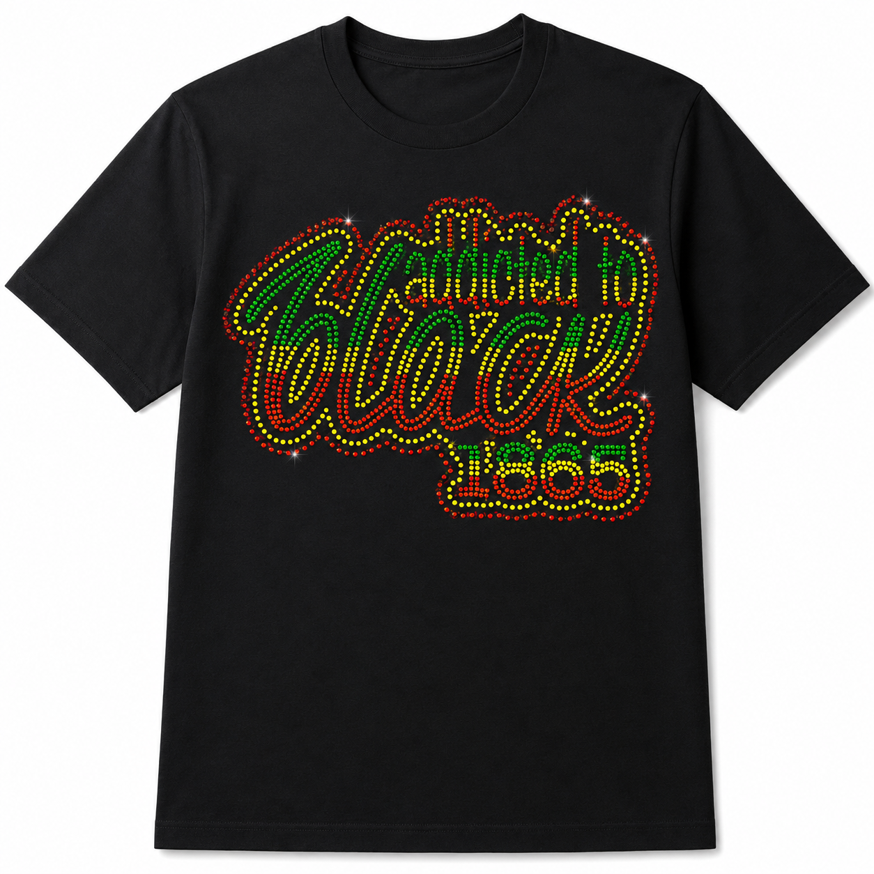 Addicted to Black 1865 Rhinestone Design File | Juneteenth SS10 Digital Download