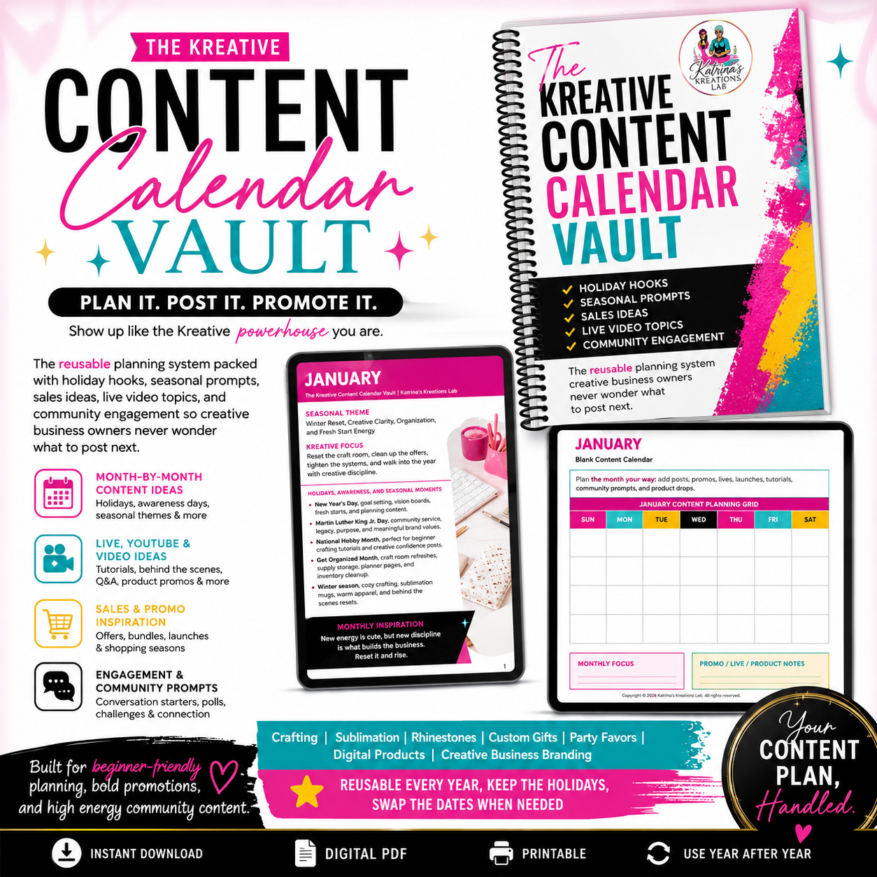 The Kreative Content Calendar Vault