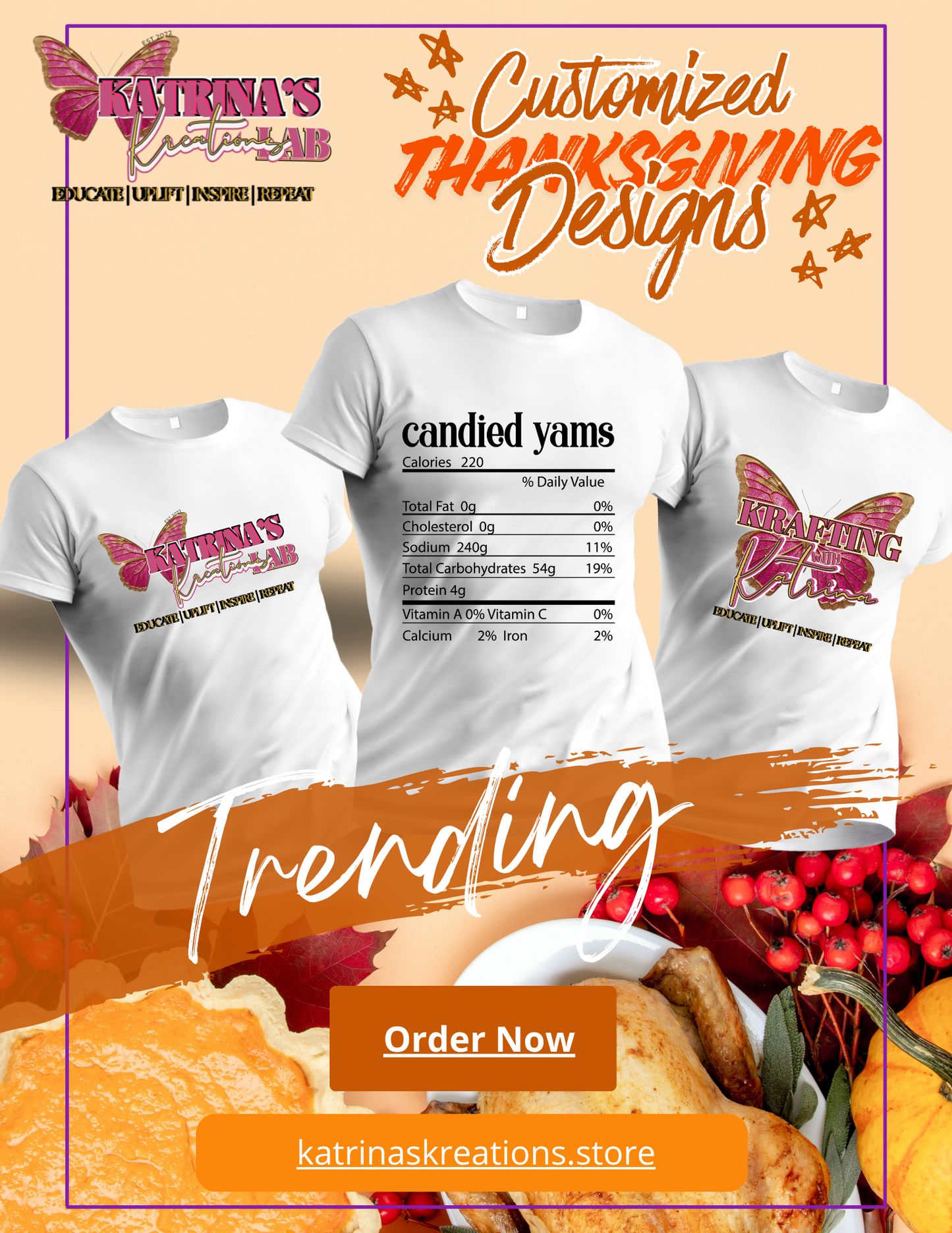 Thanksgiving Nutrition Facts Shirts, Funny Holiday Dinner Long Sleeve T-shirts